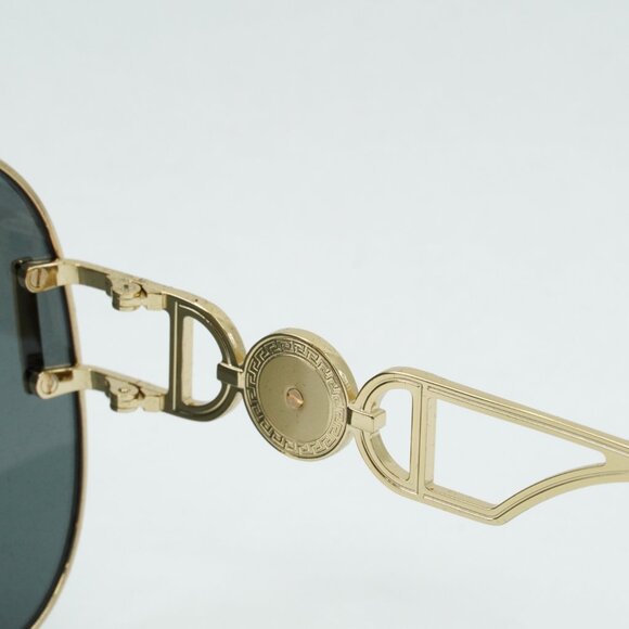 Versace VE2255 100287 Sunglasses Gold Aviator Frame, Dark Grey Lenses - Picture 10 of 12